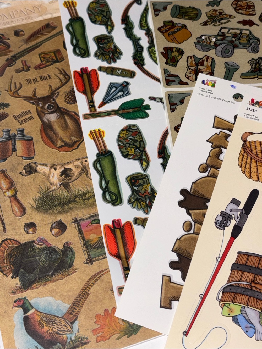 Hunting Stickers Outdoor Hunting & Fishing Sticker Sheets Hunters Scrapbook set